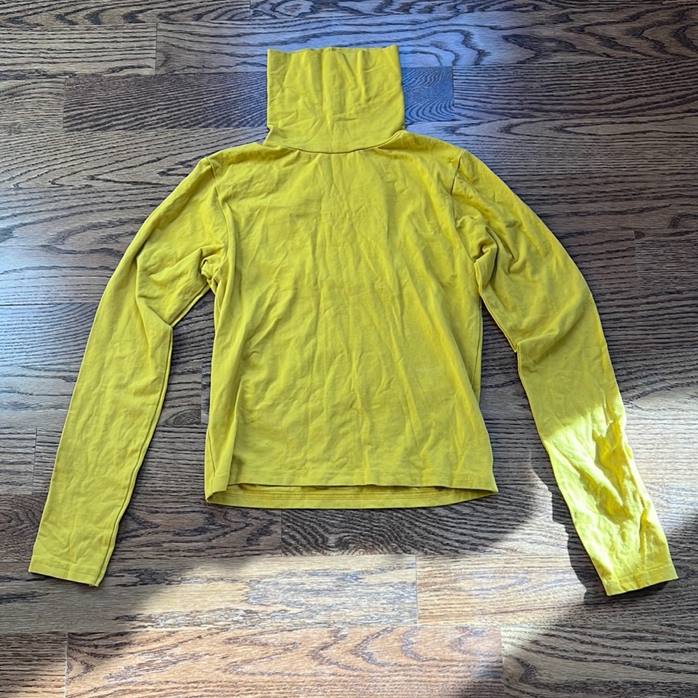 American Apparel cropped turtle neck long sleeve size L mustard color